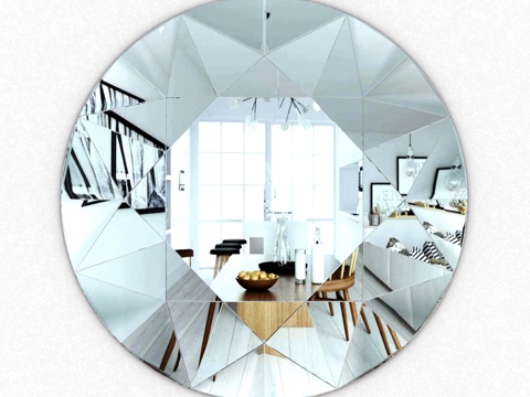  北欧浴室几何镜子3d模型 