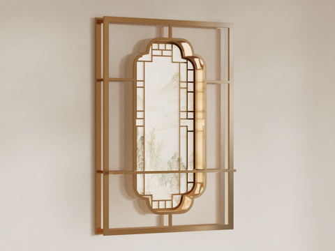 新中式壁灯su模型