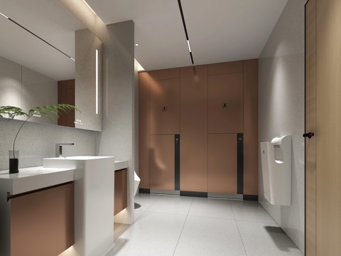  公共卫生间3d模型 