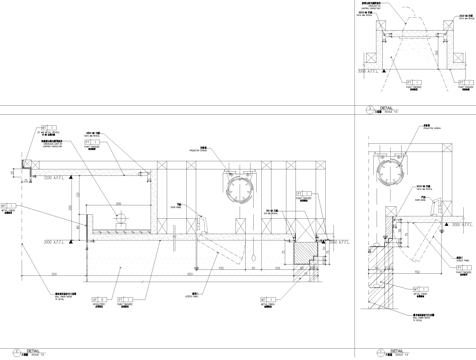 天花吊顶投影幕布节点大样详图CAD施工图cad施工图