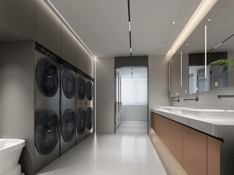  公共盥洗室3d模型 