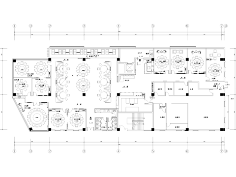 餐厅饭店大厅包厢室内工装平面图CAD施工图cad施工图