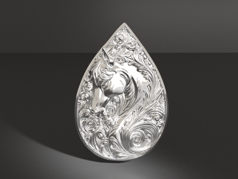  马头吊坠3d模型3d模型 