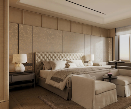 卧室床头背景墙、复古轻奢风背景墙、主卧室背景造型墙、硬包墙布cad施工图