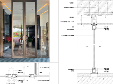 不锈钢玻璃门节点CAD施工图cad施工图