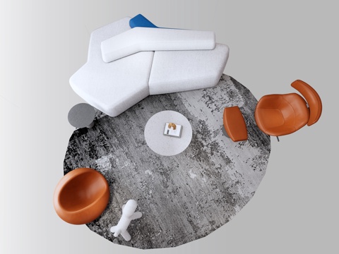 现代沙发组合su模型