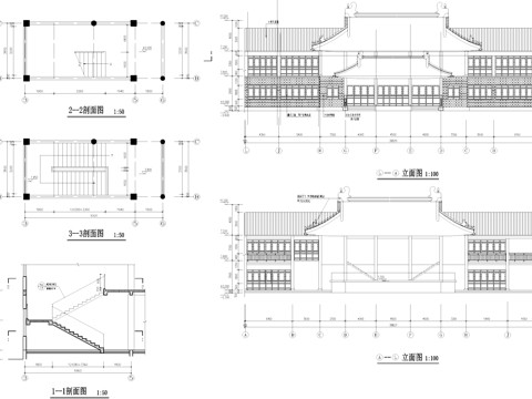 戏台戏楼仿古建筑CAD施工图cad施工图