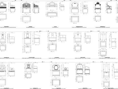 中式椅子太师椅摇椅扶手椅靠背椅图块图库cad施工图