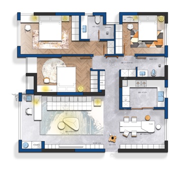 120平家装cad+psdcad施工图