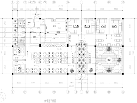 藏式风格咖啡厅室内工装CAD施工图cad施工图