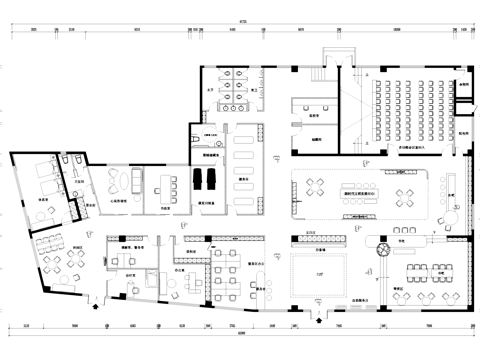 党群服务中心室内工装平面图cad施工图