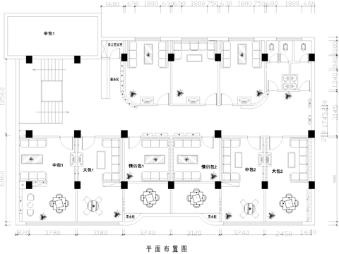 咖啡厅包厢棋牌室室内工装CAD施工图cad施工图