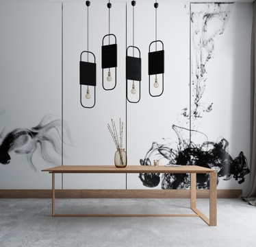  现代茶几沙发组合挂画 地毯 水墨画背景墙3d模型 