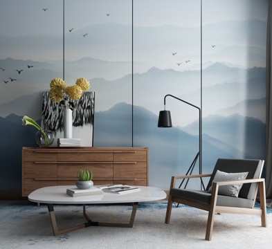  新中式茶几沙发组合3d模型 