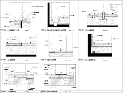 室内家装地面通用节点大样详图CAD施工图cad施工图