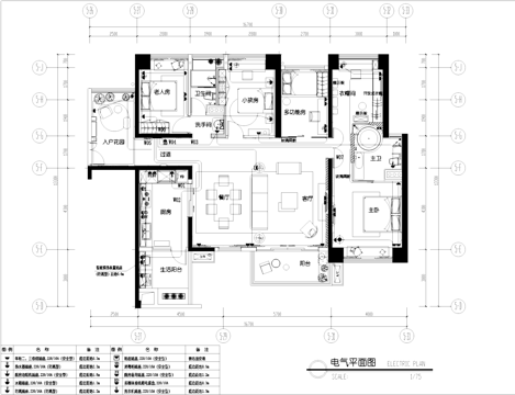 住宅家装样板间电气CAD施工图cad施工图