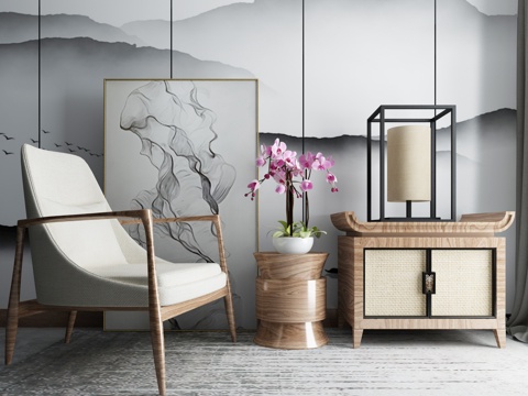  沙发茶几组合3d模型 