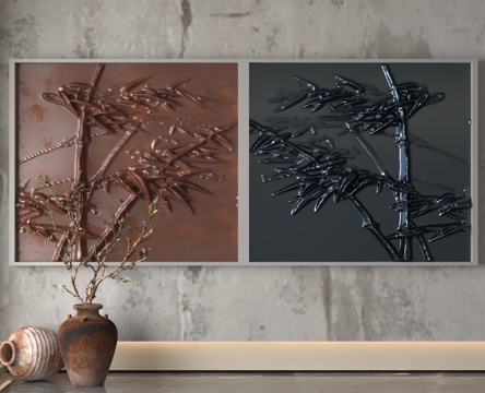  现代浮雕墙3d模型 