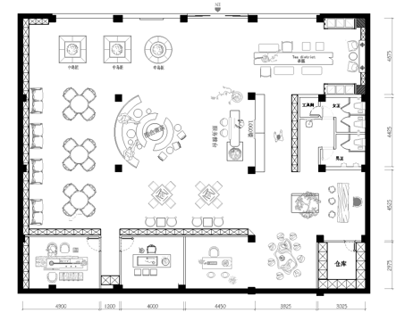800平茶楼 茶馆 棋牌室  最新平面施工图合集cad施工图