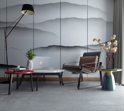  新中式沙发茶几组合3d模型 