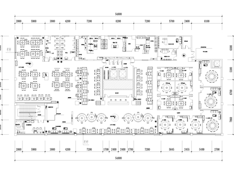 餐厅饭店厨房室内工装平面图CAD施工图cad施工图