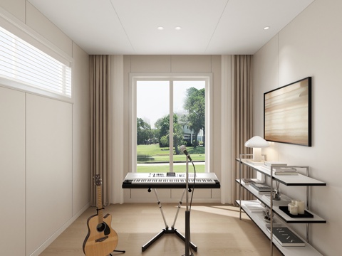  别墅琴房3d模型 