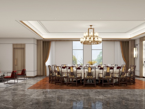  餐厅包厢3d模型 