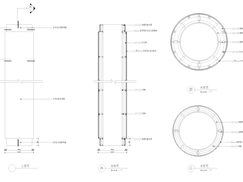 柱子节点大样CAD施工详图cad施工图
