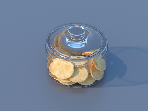  饼干 食物 罐装零食 玻璃罐3d模型 