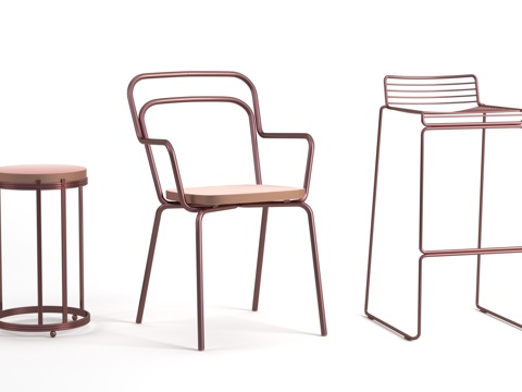  后现代金属椅子3d模型 