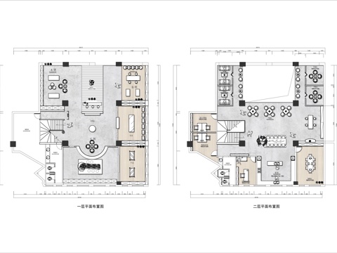 复式两层茶叶店平面cad施工图