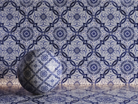  法式拼花瓷砖 厨房瓷砖 洗手间瓷砖 地砖 墙砖 花砖3d模型 