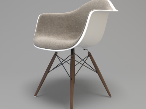  北欧布艺休闲椅子3d模型 