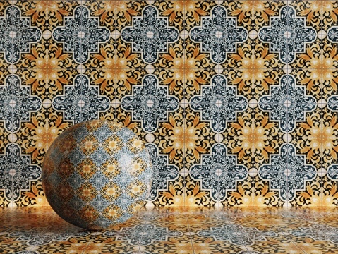  法式拼花瓷砖 厨房瓷砖 洗手间瓷砖 地砖 墙砖 花砖3d模型 