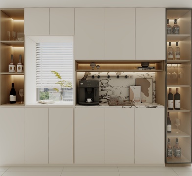  现代餐边柜3d模型 