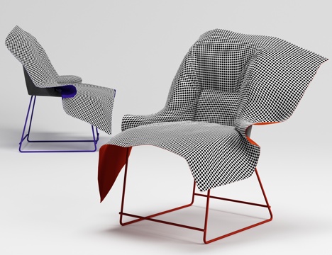  现代布艺休闲椅子3d模型 