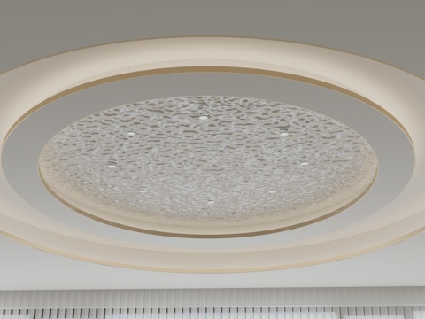  现代圆形天花吊顶3d模型 