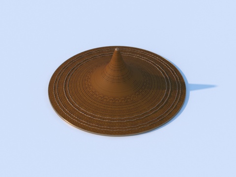  斗笠 草帽 帽子 遮阳帽 草帽子 帽3d模型 