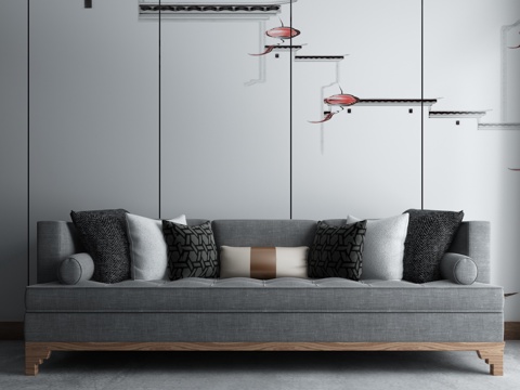  沙发茶几组合3d模型 