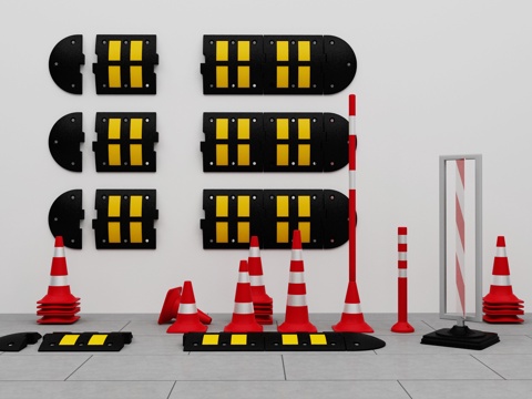  公路减速带 安全标识3d模型 