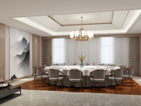  餐厅包厢3d模型 