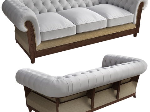  三人沙发3d模型 