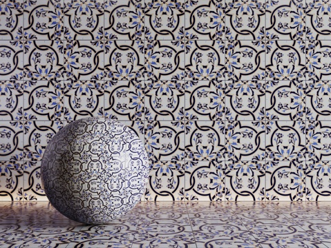  法式拼花瓷砖 厨房瓷砖 洗手间瓷砖 地砖 墙砖 花砖3d模型 