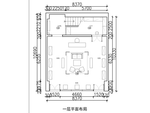 茶叶店展厅平面方案cad施工图
