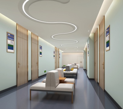  医院门诊室过道3d模型 