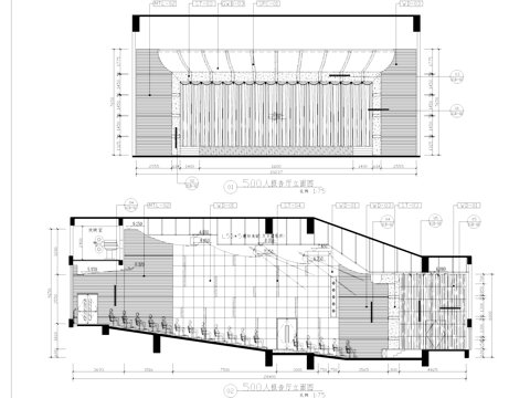 500人报告厅室内装饰CAD施工图整套cad施工图