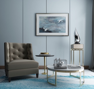  现代沙发茶几组合3d模型 