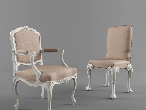  简欧椅子组合3d模型 