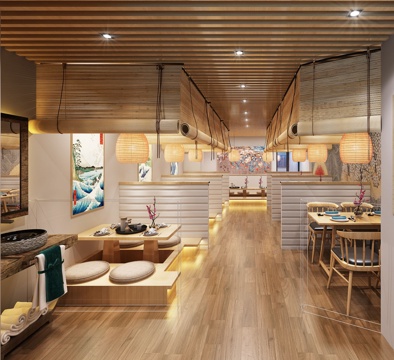  日式店料理餐厅3d模型 