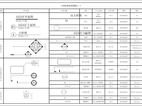 工装室内图例制图标准cad施工图